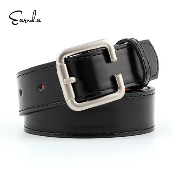 

Earnda Spring 2020 Women's Microfiber Belt Fashionable Wild Square Buckle Women's Decorative Belt Wild jeans belt
