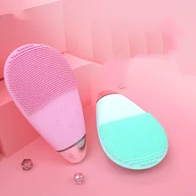 Приведенный в действие очищающая щетка для лица Sonic зубная щётка силиконовые моющее средство Водонепроницаемый USB Перезаряжаемые уход за кожей мини массажное 2 щетка для чистки лица