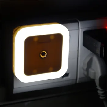 

4PCS 1W Light Sensor Control Night Light US Plug for Kids Baby Nursery Bedroom Hallway Square Shape Color Random