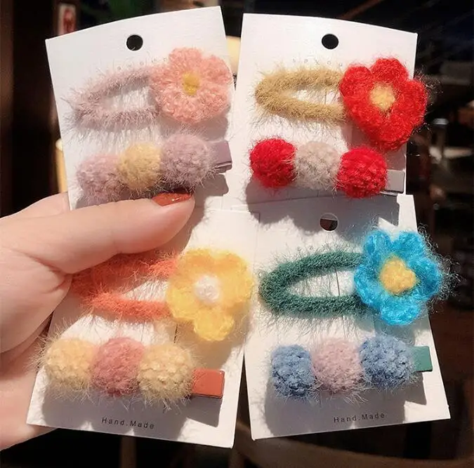 60 компл./лот 2 шт./компл. DIY простой мульти плюшевая повязка для волос BB зажимы костюмы с цветочным узором в горошек на заколки для волос Инструменты для укладки волос аксессуары HA1747