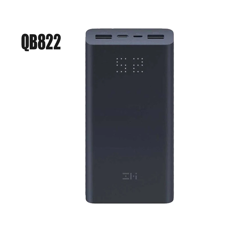 Black Z mi power bank, power Bank, 20000 мА/ч, быстрая зарядка QC3.0, Xiao mi, батарея, двойной USB, 27 Вт, 20000 мА/ч, QB822, для iPhone, iPad, ноутбука - Цвет: Black