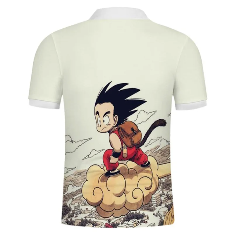 Dragon Ball мужские 3D рубашки поло с героями мультфильмов мужские повседневные Harajuku высококачественные мужские рубашки-поло больших размеров S-7XL