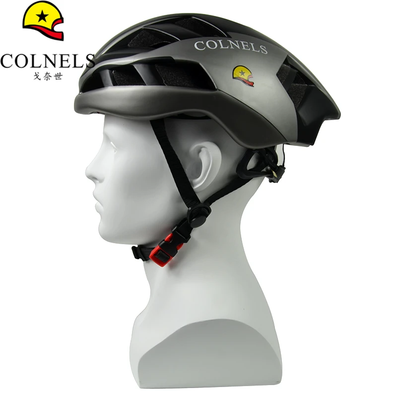 COLNELS TT Time Helmet, 16 вентиляционных отверстий, 58-62 см, шоссейный велосипед, велосипедный, спортивный, безопасный, мужской, гоночный, матовый, серебристый, черный, время пробного шлема