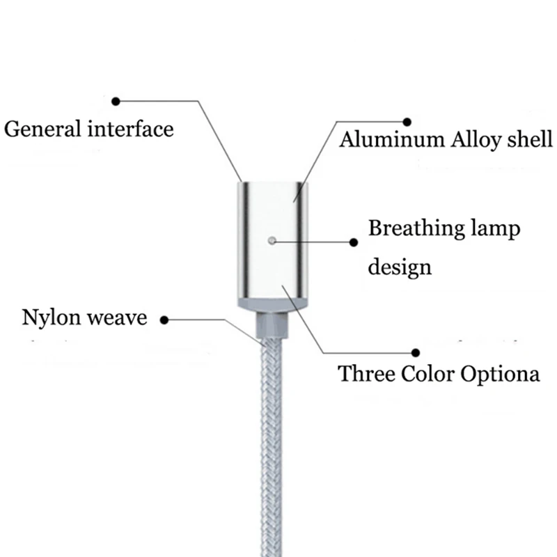 Магнитный кабель для iPhone, Магнитный зарядный Micro USB кабель, usb type C, USB C кабель для samsung huawei 3A, быстрое зарядное устройство