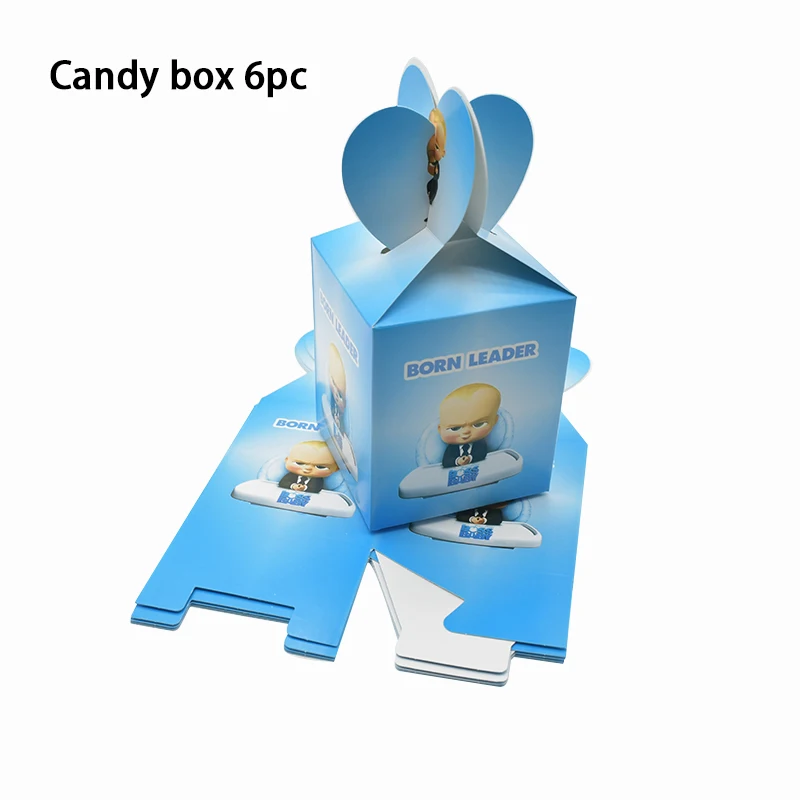 Boss Детские тематические вечерние столовые приборы на день рождения Детская душевая тарелка и чашка для вечеринки napkinsBanner воздушные шары принадлежности украшения - Цвет: Candy box 6pc