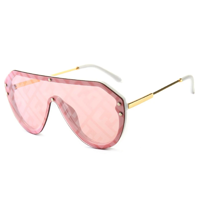 2019 Fashion F Letter Shield Style Rivets Sunglasses Modern Women Vintage Brand Design Sun Glasses