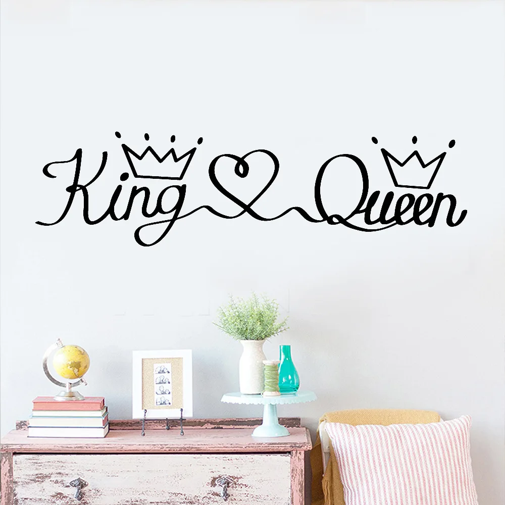 Настенные картинки с надписью King and Queen романтические украшения для дома и