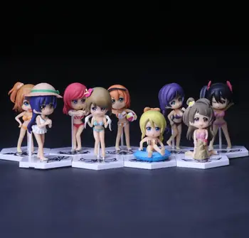 

10pcs/set 10cm love live Bikini doll Anime Figure Toy Collection Model Toy Action figure for friends gift