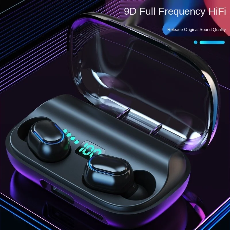 free shipping Bluetooth headset Digital display Tws5 0 binaural Wireless portable charging box Automatic matching after startup