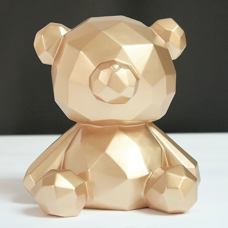 Piggy Bank Children's Cute Piggy Bank Decoration Birthday Gift Geometric Bear Nordic Creative Simple Can Deposit and Take Large- 6