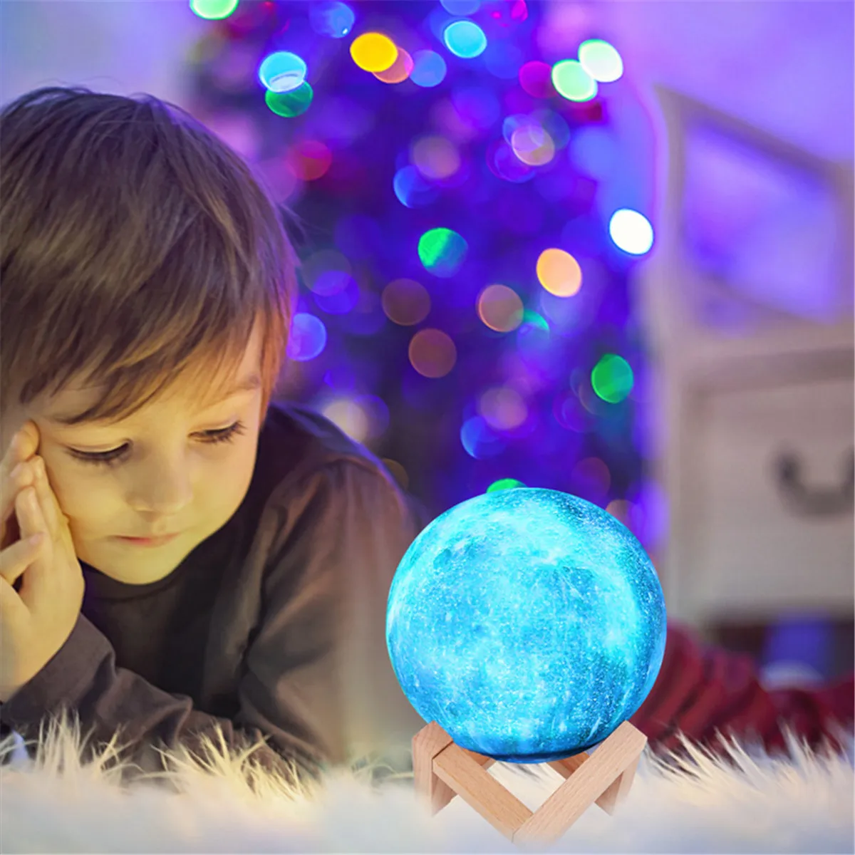 Новый 16 видов цветов 3D луна лампа красочное изменение сенсорный Usb Led звезда