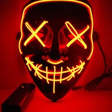 Хэллоуин СВЕТОДИОДНЫЙ светящаяся маска Люминесцентная маска страшная маска для тематическая вечеринка Хэллоуин Бар Show Новинка освещение для всех святых День святого Валентина