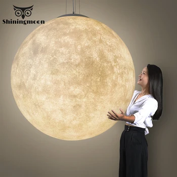 

modern 3D Print moon lamp pendant lights PLA children room hanging lamp de bedroom lighting living room pendant lamp Luminaire