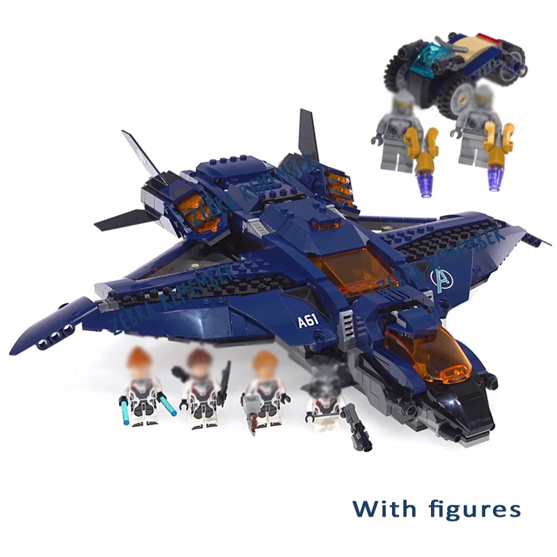 

07122 Avengers 4 Endgame Ultimate Quinjet Set Building Bricks Blocks Captain Marvel Figures Compatible Legoinglys Kids Toys