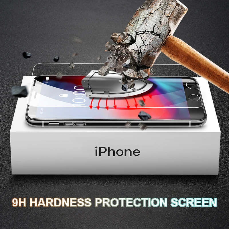 Защитное стекло 9D для iphone 7 8 6s Plus X XS Max XR 11 Pro 5 закаленное SE 2020 защита