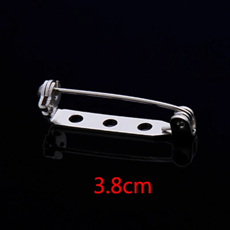 3.8cm 20pcs Держатель значка безопасный замок Сделай Сам Серебряная основа для броши 4 размера 20 шт железная основа для броши задняя Ювелирная фурнитура ювелирные аксессуары - Цвет: 3.8cm 20pcs