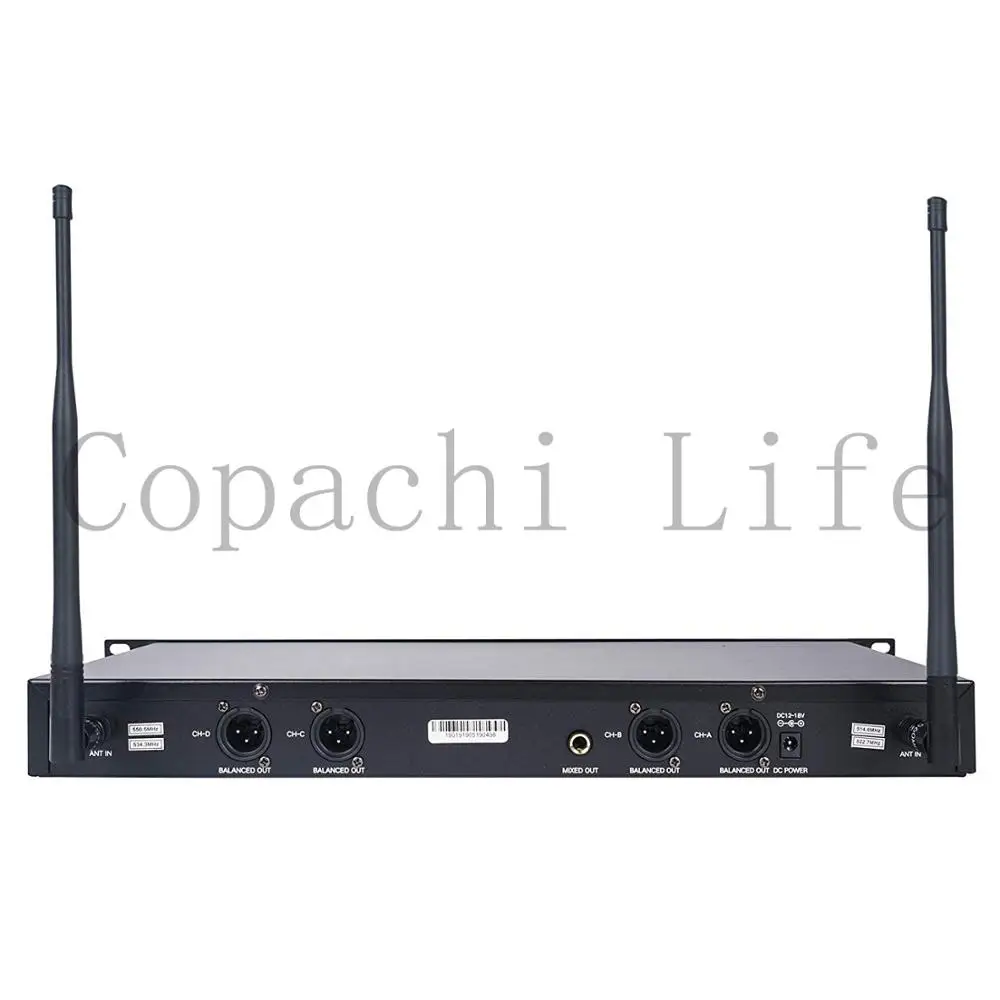 Беспроводная микрофонная система, Phenyx Pro 4-канал частоты UHF беспроводной микрофон набор с четырьмя ручными микросхемами, все металлические сборки, одночастотный