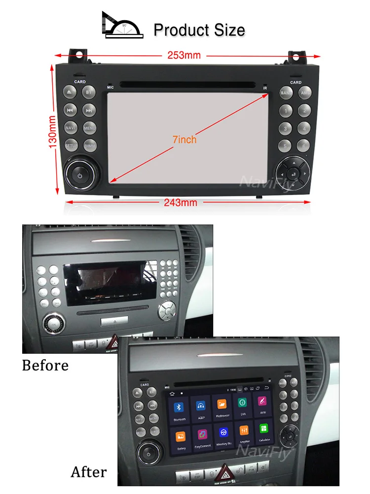 8Core 4+ 64G Android 9,0 Автомобильный DVD стерео Мультимедиа для Mercedes Benz W171 SLK Class R171 2004~ 2011 SLK20 gps навигация Радио RDS