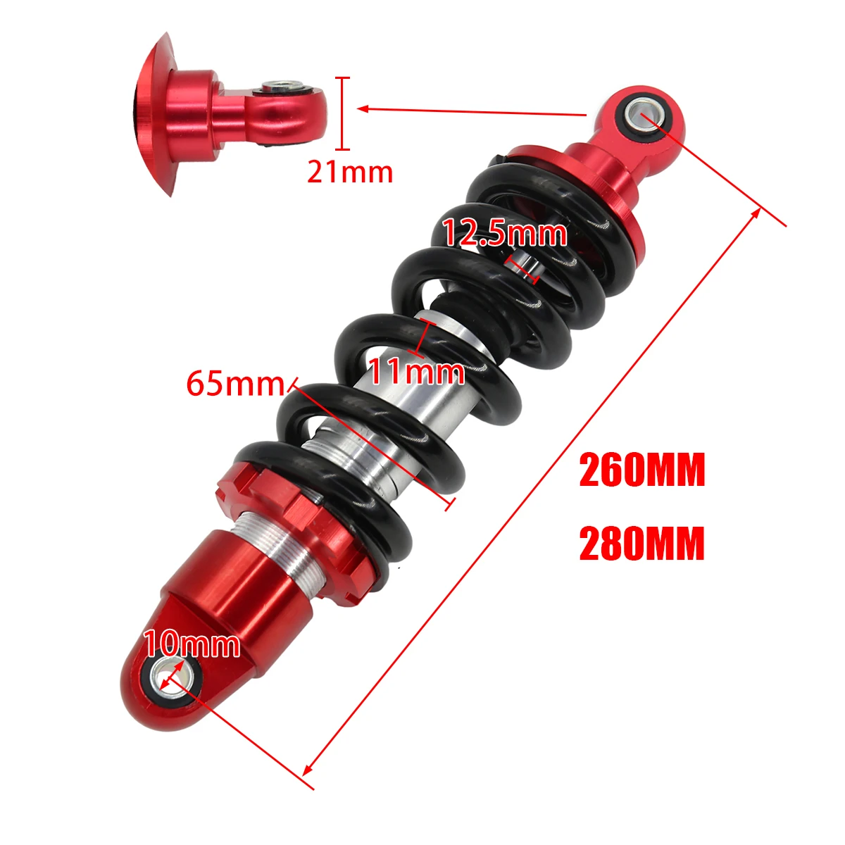 260mm 280mm Aluminum Alloy Shock Absorber Rear Suspension For Pit Bike