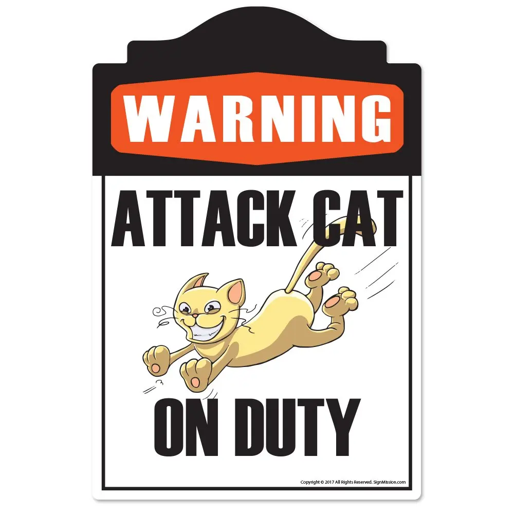 Для Attack Cat новинка знак крытый/Открытый Забавный домашний декор для гаражей, настенный любовник пластиковый смешной подарок знак украшение стены