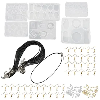 

116Pcs Acrylic Earrings All Shapes Pendant Resin Mold Kits Jewelry Making Tools