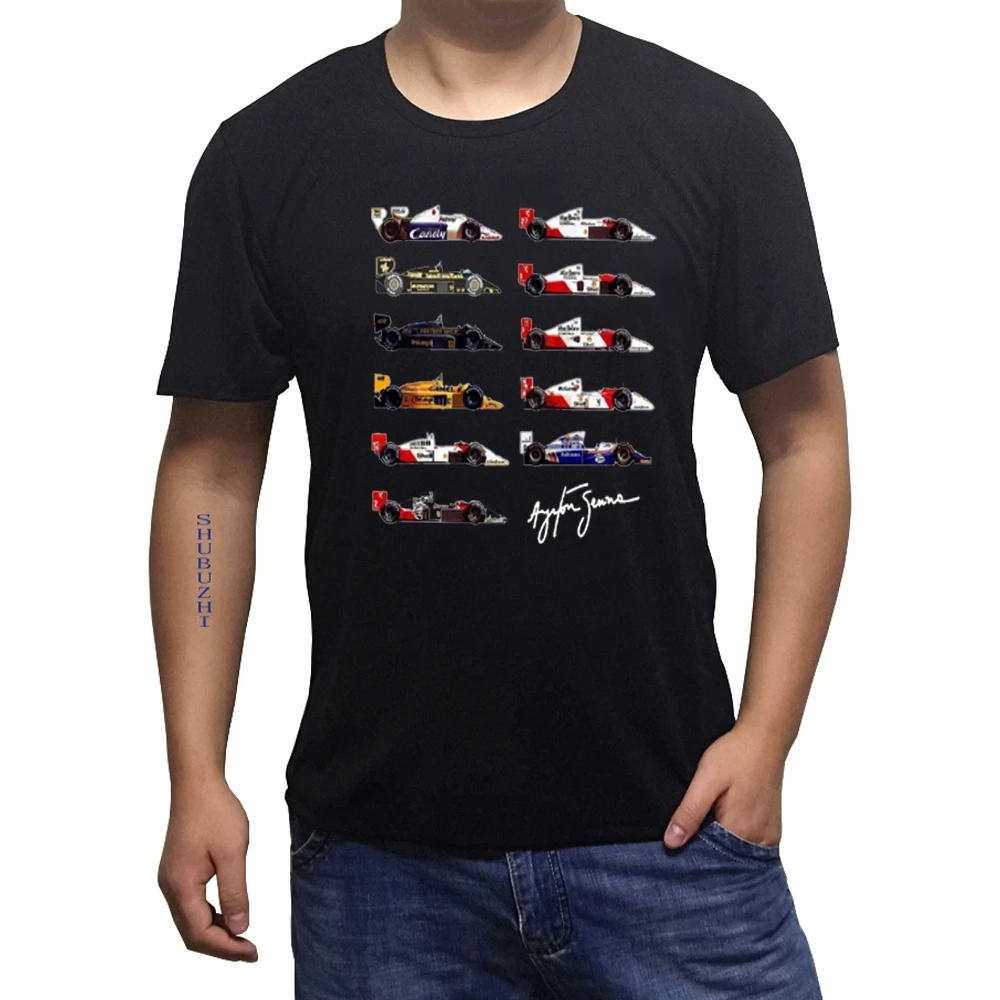 

All F1 Ayrton Senna sennacars T-shirt Top cotton Men T shirt New Design euro size sbz300