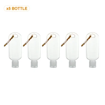 

50ml 10pcs Plastic Bottles With Key Ring Empty Refillable Travel Bottles Travel Transparent Small Hand Sanitizer Bottle