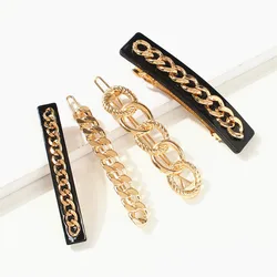 1Pcs Geometric Twist Chain Hairpins For  Women 2020 New Simple Personality Hair Clips Hairware Bijoux Accessories All Match