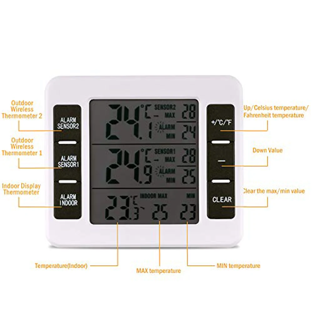 Цифровой термометр 40 до + 60 °C контроль температуры и влажности для помещений