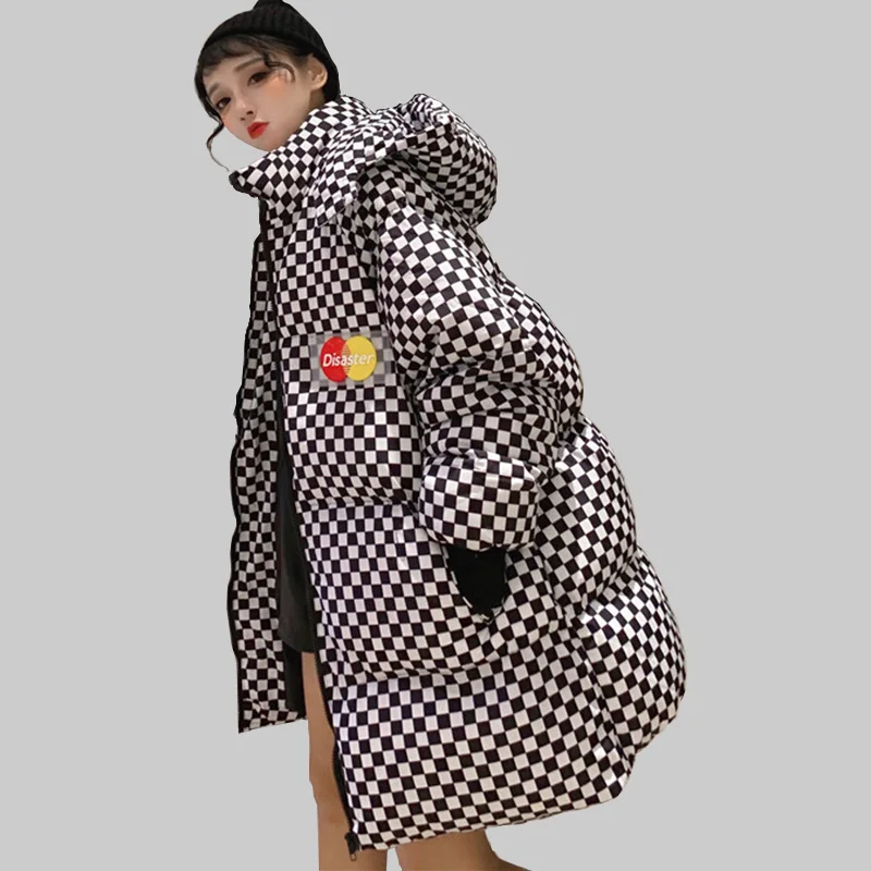 

2019 Detachable Loose Hooded Padded Long Winter Jacket Winter Cotton Harajuku BF Parka Women Streetwear Winter Coat Women