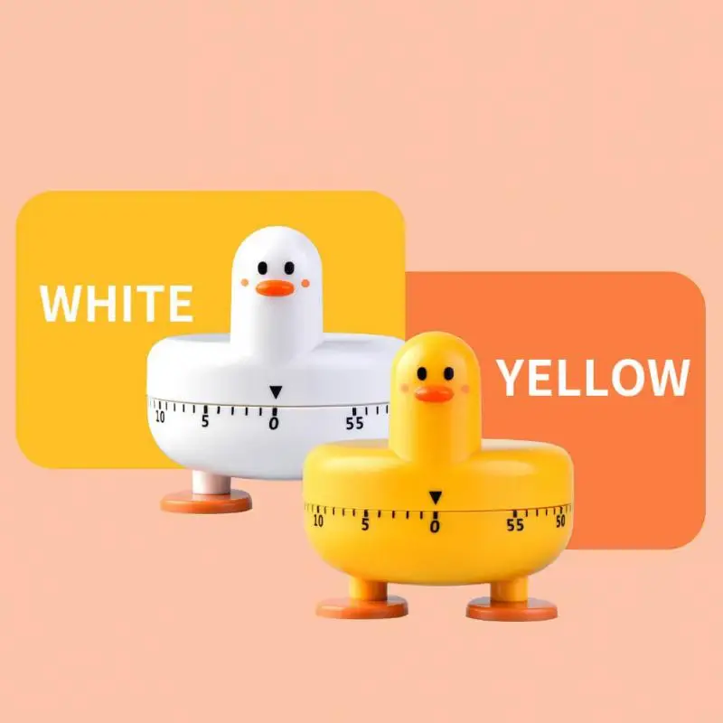 Duckling Desktop Learning Timer For Kids Cute Cartoon Rotating Mechanical Timer Kitchen Baking Timing Reminder Home Accessories