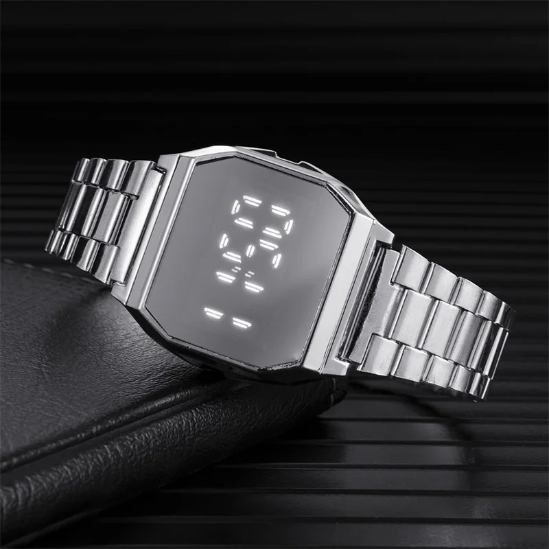 2022 Digital Watch Men Gold LED Watch Top Brand Luxury Stainless Steel Men Digital Wristwatches Electronic Clock Reloj Hombre