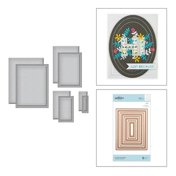 

2020 Hot New Cuts Rectangle Layered cards Background Metal Cutting Dies Foil and Craft Scrapbooking For Card Making no stamps