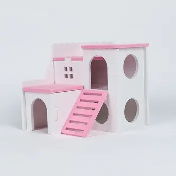 

Wooden Hamster House Hideout Exercise Play Toys Mouse Rat Small Animals Chew