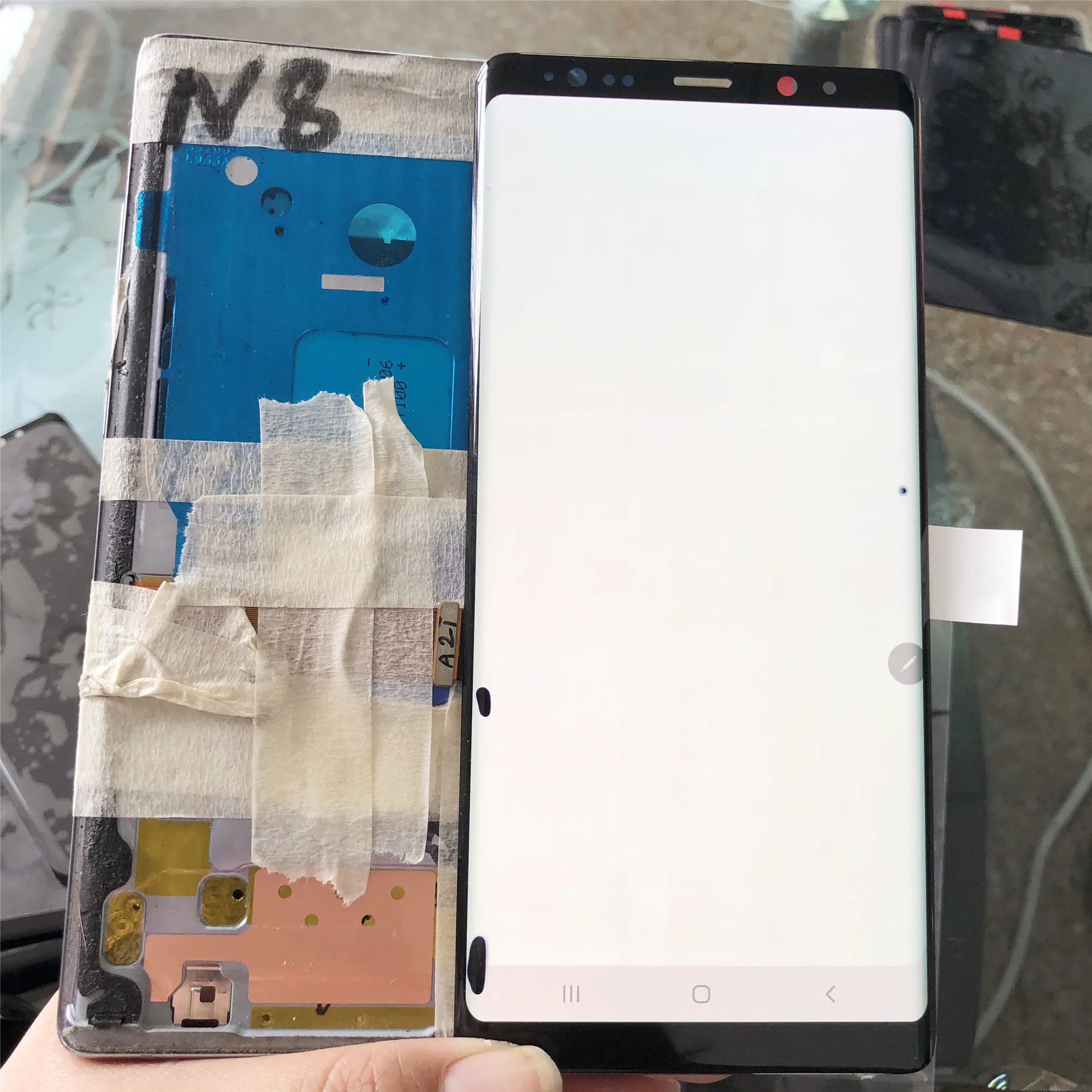 ЖК-дисплей AMOLED для SAMSUNG Galaxy NOTE8/N9500/N9500F сенсорный экран 6 3 дюйма с черной точкой