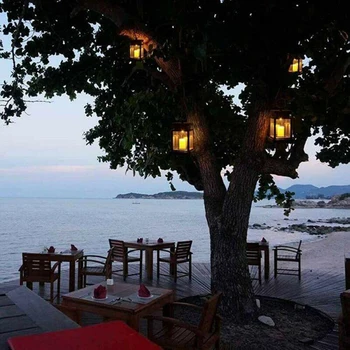 

LED Solar Powered Hanging Lantern Lights Outdoor Garden Table Lamp Waterproof