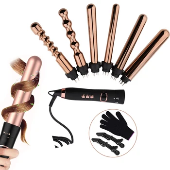 

5 In 1 Curling Iron Set Hair Iron Rotating Electric Hair Curler Irons Professional Looper Hair Curlers Barber Multi Styling Tool