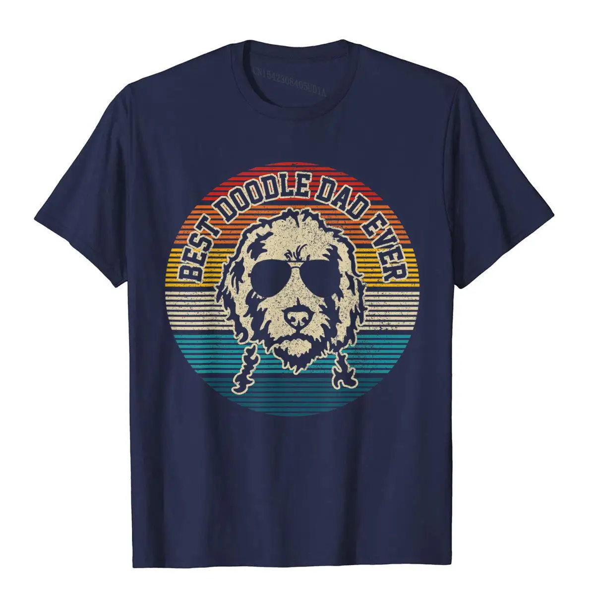 Mens Goldendoodle - Best Doodle Dad Ever Funny Vintage Dog Gift T-Shirt__B7153navy