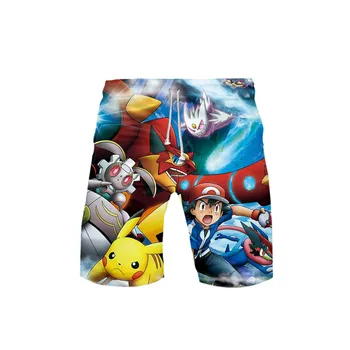 

3D Pokemon Pikachu Mens Swimwear Swim Shorts Trunks Beach Board Shorts Swimming Short Pants Swimsuits Mens Sports Shorts Male