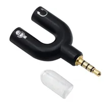 ^#Cheap Gold Plated Connectors 3.5mm Audio Adapter U-Shape Double Jack Earphone Splitter Headphone Plug Converter ^#Cheap Gold Plated Connectors 3.5mm Audio Adapter U-Shape Double Jack Earphone Splitter Headphone Plug Converter
