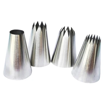 

4 Pcs Cake Decorating Tips Set - Christmas Stainless Steel Icing Nozzle DIY Tools For Cupcakes Pastry Cake Decorating