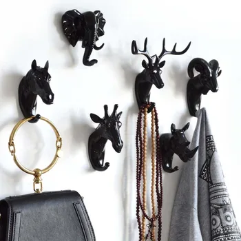 

Minimalist Animal Wall Hook Clothing Display Bag Deer Head Holder Housekeeper For Keys Hanger Gold Giraffe Home Decor Coat Rack