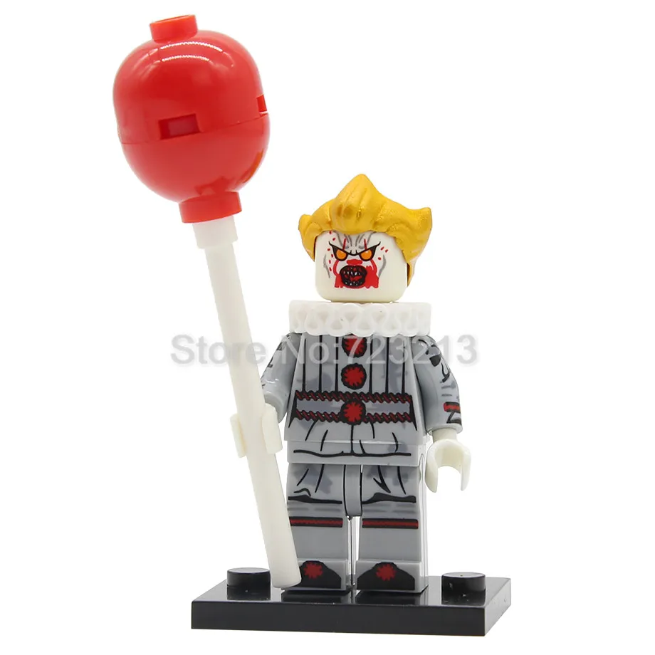 Фильм это фигурка Одиночная Pennywise Stephen King's It Beverly Marsh Джордж Mike Hanlon модель клоуна строительные блоки кирпичи игрушки - Цвет: pennywise
