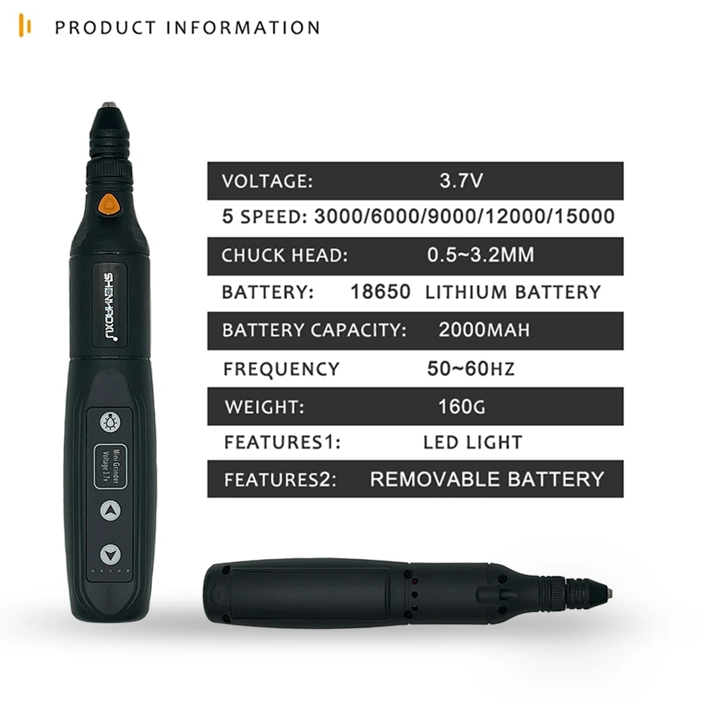 Cordless Electric Drill Grinder Rechargeable Removable Battery Engraving Woodworking LED 5 Speed Rotary Tool Dremel Engraver 3