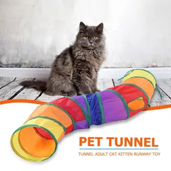 

Collapsible Cat Tunnel Good Toughness and Strong Endurance Rainbow Tube S-shape Training Toy Puppy Small Petd Supply