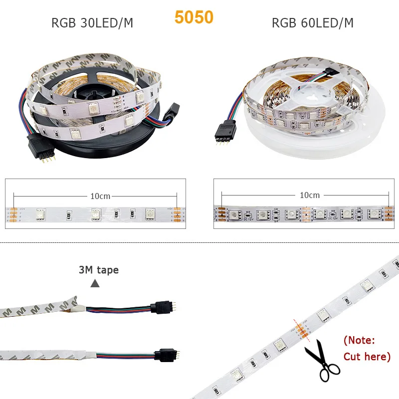 5 м 10 15 светодиодный светильник лента 5050 SMD 60 Светодиодный s/M RGB полосы света DC 12V