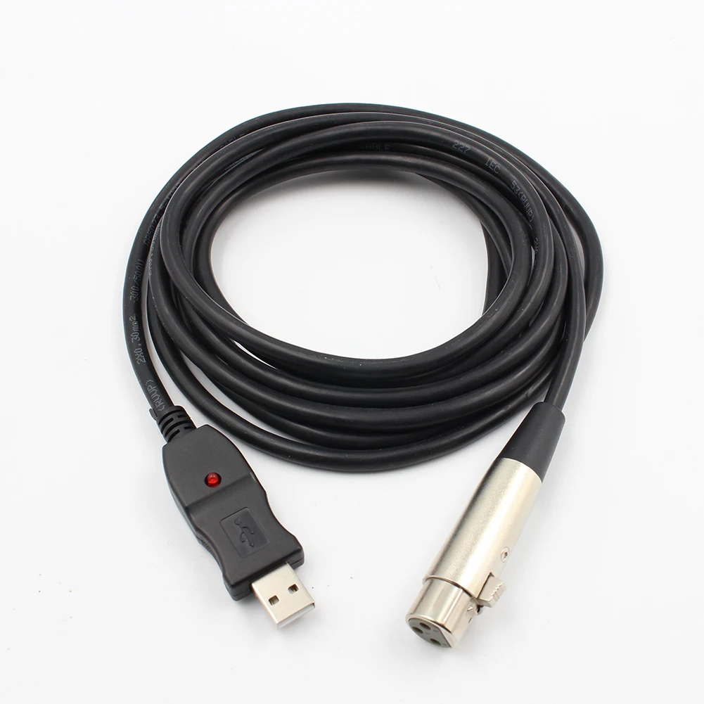 Микрофонный кабель 3 м USB к XLR микрофон Соединительный кабель адаптер для ПК аудио микшер усилители Микрофон XLR соединения фута