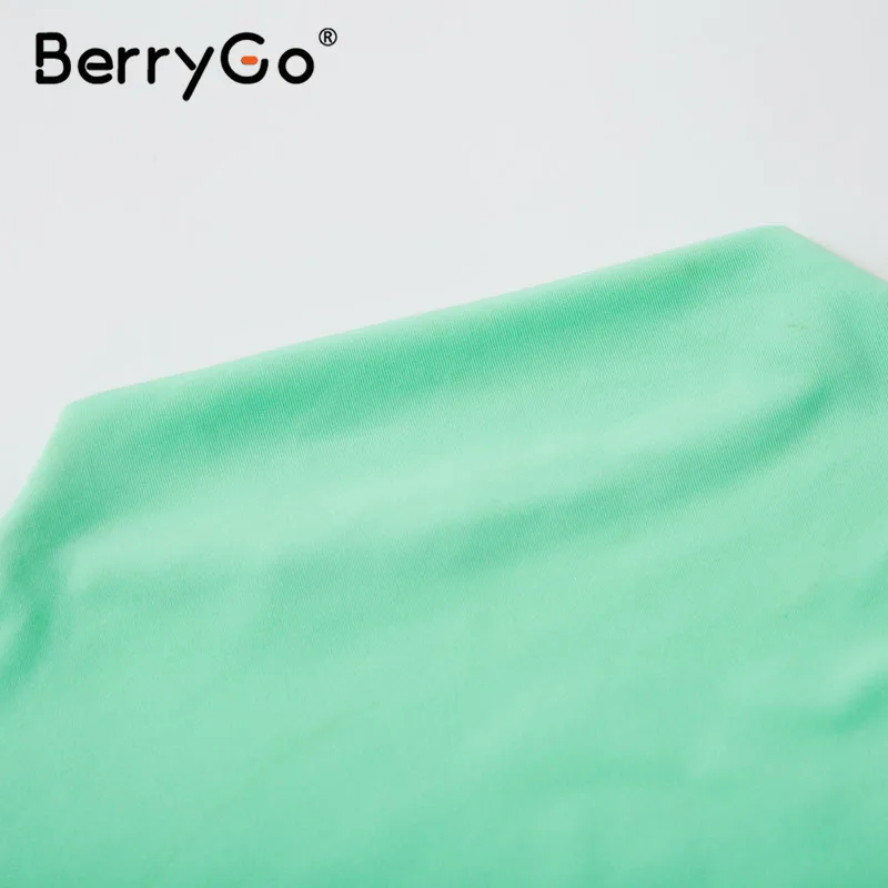 BerryGo Sexy turtleneck two-piece women shorts set Casual short sleeve womens tracksuit Tight female suits summer sport suit