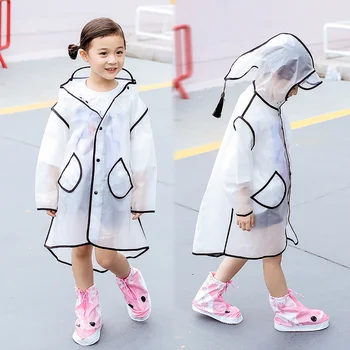 

Plastic Lightweight Overall Rain Coat Kids Unisex Outdoor Raincoat Set Children Kids Rain Poncho Transparent Rain Set New W