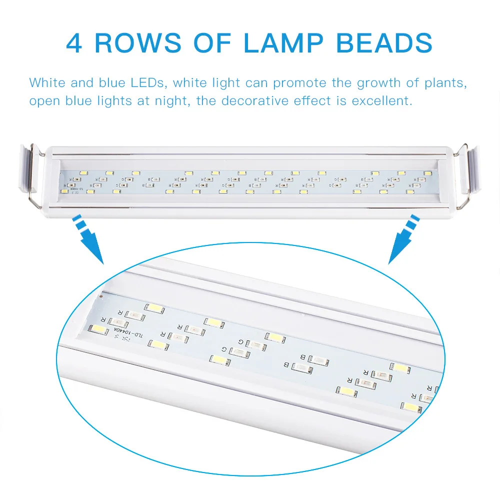 20 30 40 50cm Aquarium LED Light Aquarium Fish Tank LED Light Slim Luminaire Light Lamp 5